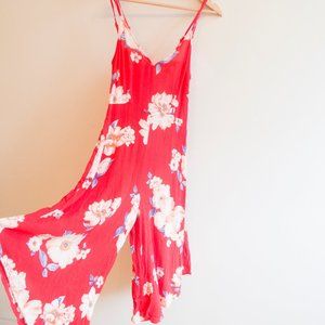 Red Floral Jumpsuit